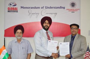 While Exchanging MoU at Global Institutes